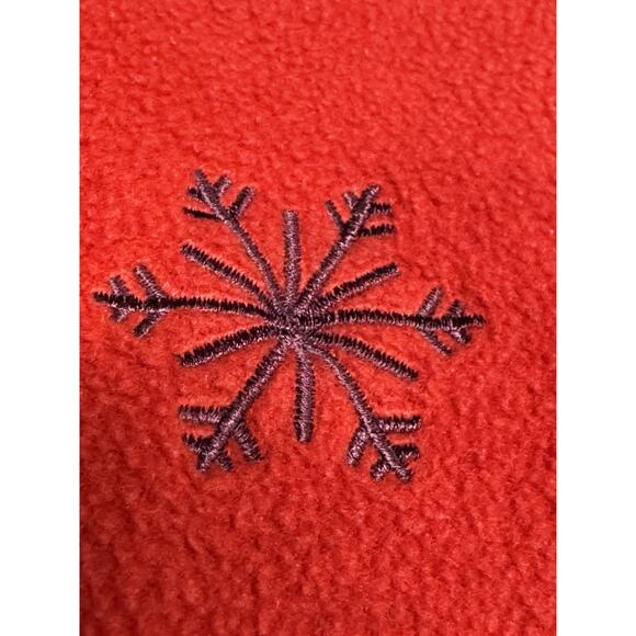 Vintage Basic Editions Red L Fleece Embroidered Snowflakes Christmas Sweater - Picture 5 of 14